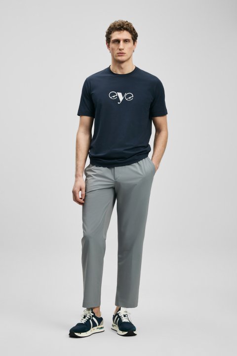 Larry Modern Graphic T-Shirt Navy Blue - LUFIAN