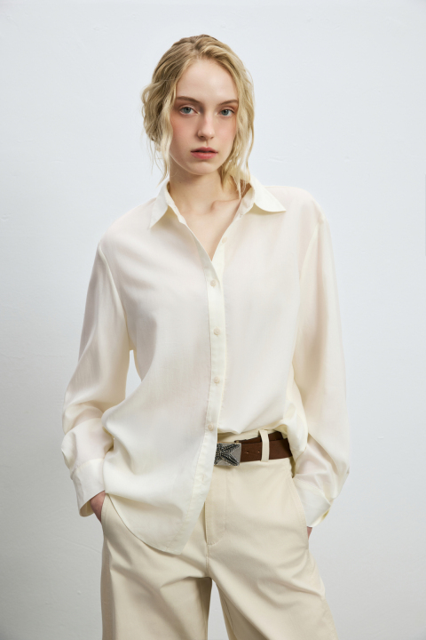 Lena Women's Shirt Ecru - LUFIAN