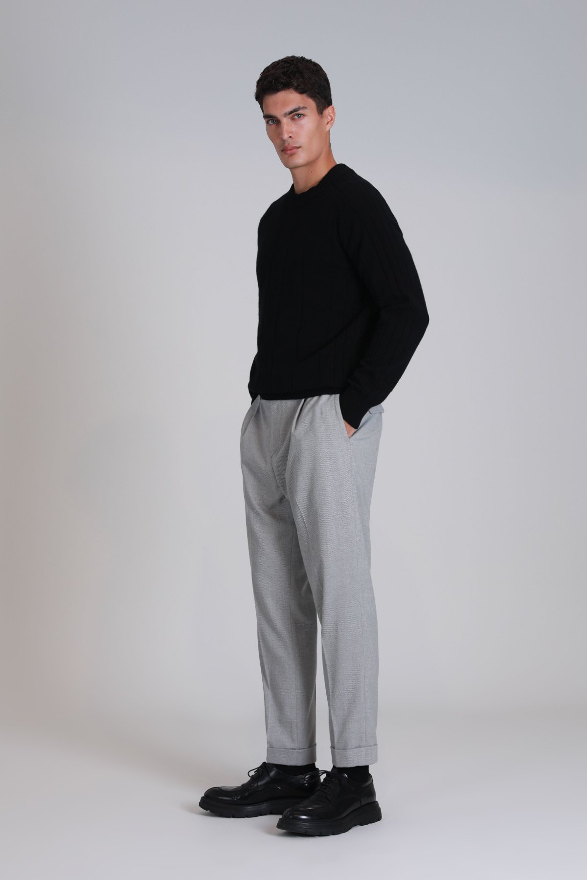Lıght Men's Sweater Black - LUFIAN (1)