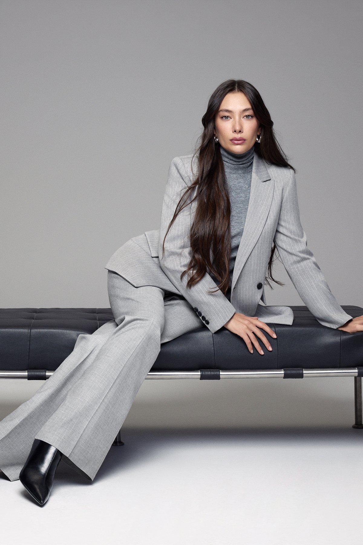 Lına Women's Jacket Regular Fit Gray - LUFIAN