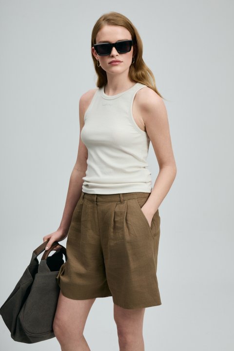 Lında Women's Knitted Undershirt Cream - LUFIAN