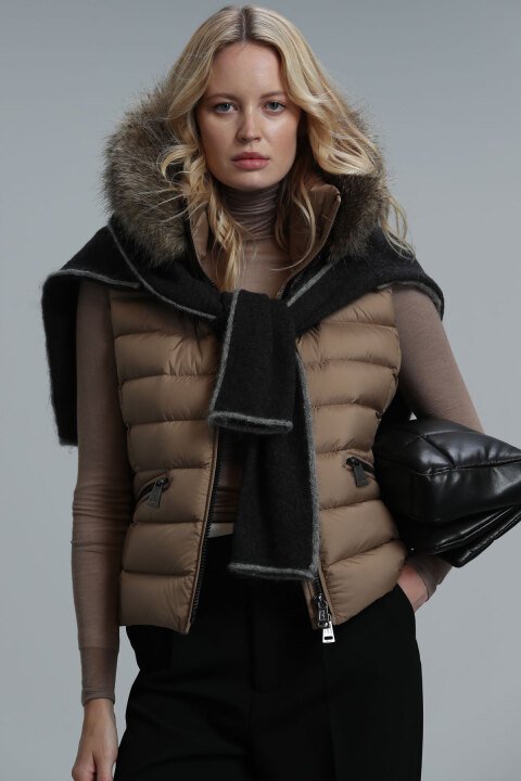 Lında Womens Techno Vest Beıge - Lufian