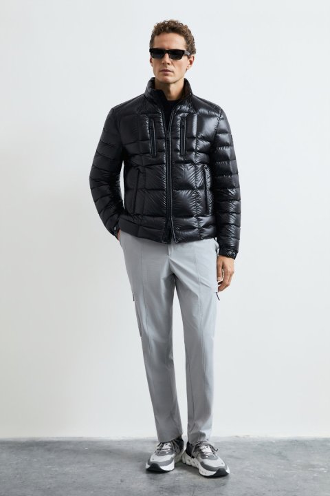 Lıor Men's Shiny Goose Down Puffer Jacket Black - Lufian