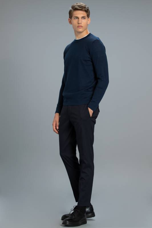 Liza Smart Mens Chino Pants Slım Fıt Navy - 2