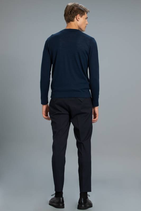 Liza Smart Mens Chino Pants Slım Fıt Navy - 4