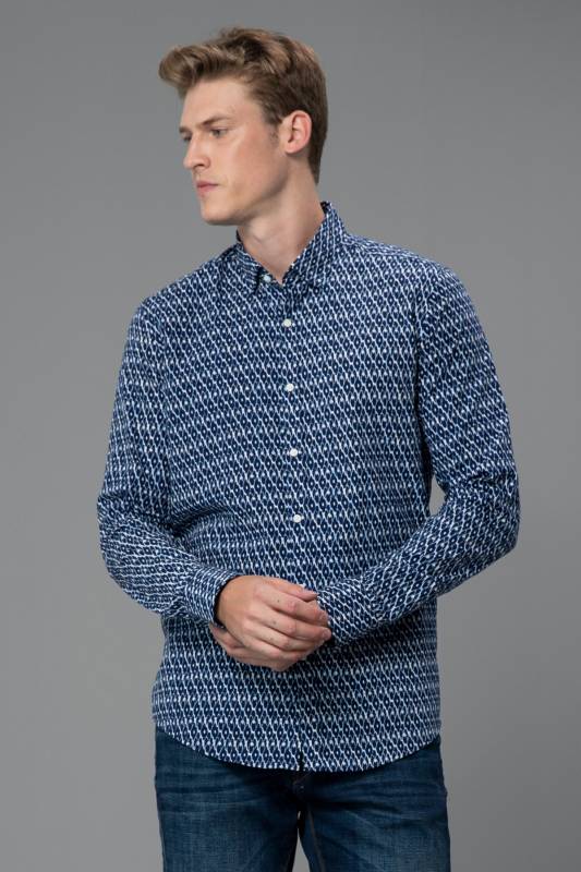 Loch Mens Smart Shirt Slım Fıt Navy - 1