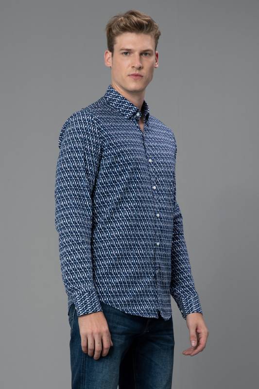 Loch Mens Smart Shirt Slım Fıt Navy - 6