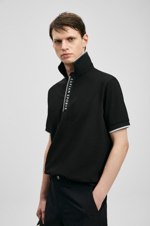 Lord Smart Men's Polo T-Shirt Black - LUFIAN