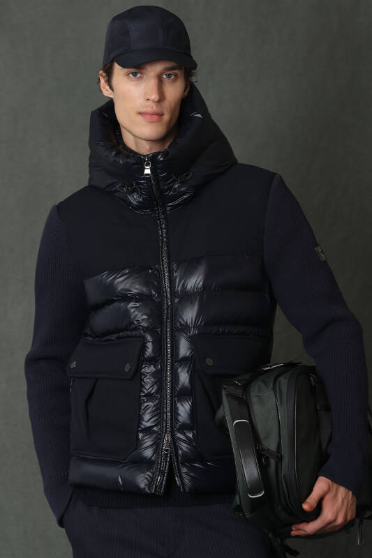 Lorenzo Goose Feather Male Coat Navy - 1