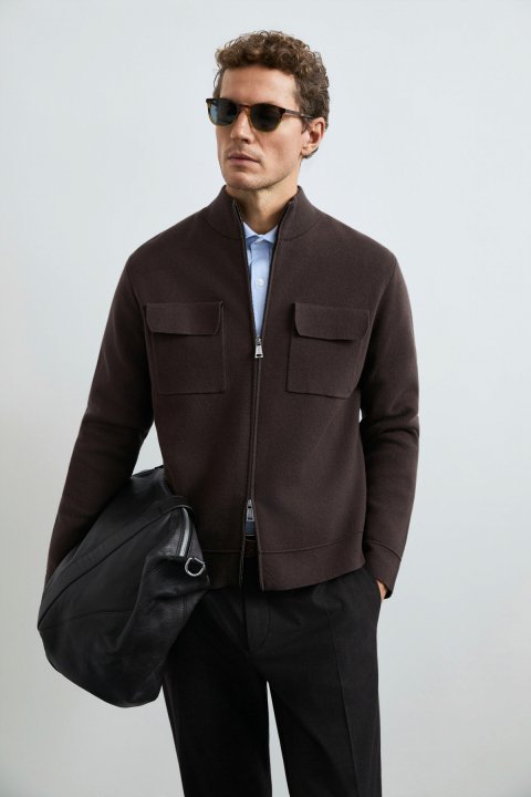 Male Cardigan Brown - LUFIAN