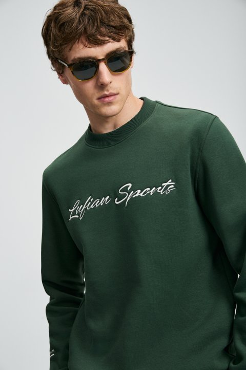 Loved Men's Sweatshirt Grass Green - LUFIAN