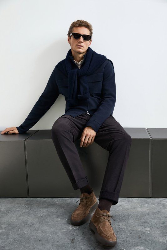 Loved Men's Cardigan Navy Blue