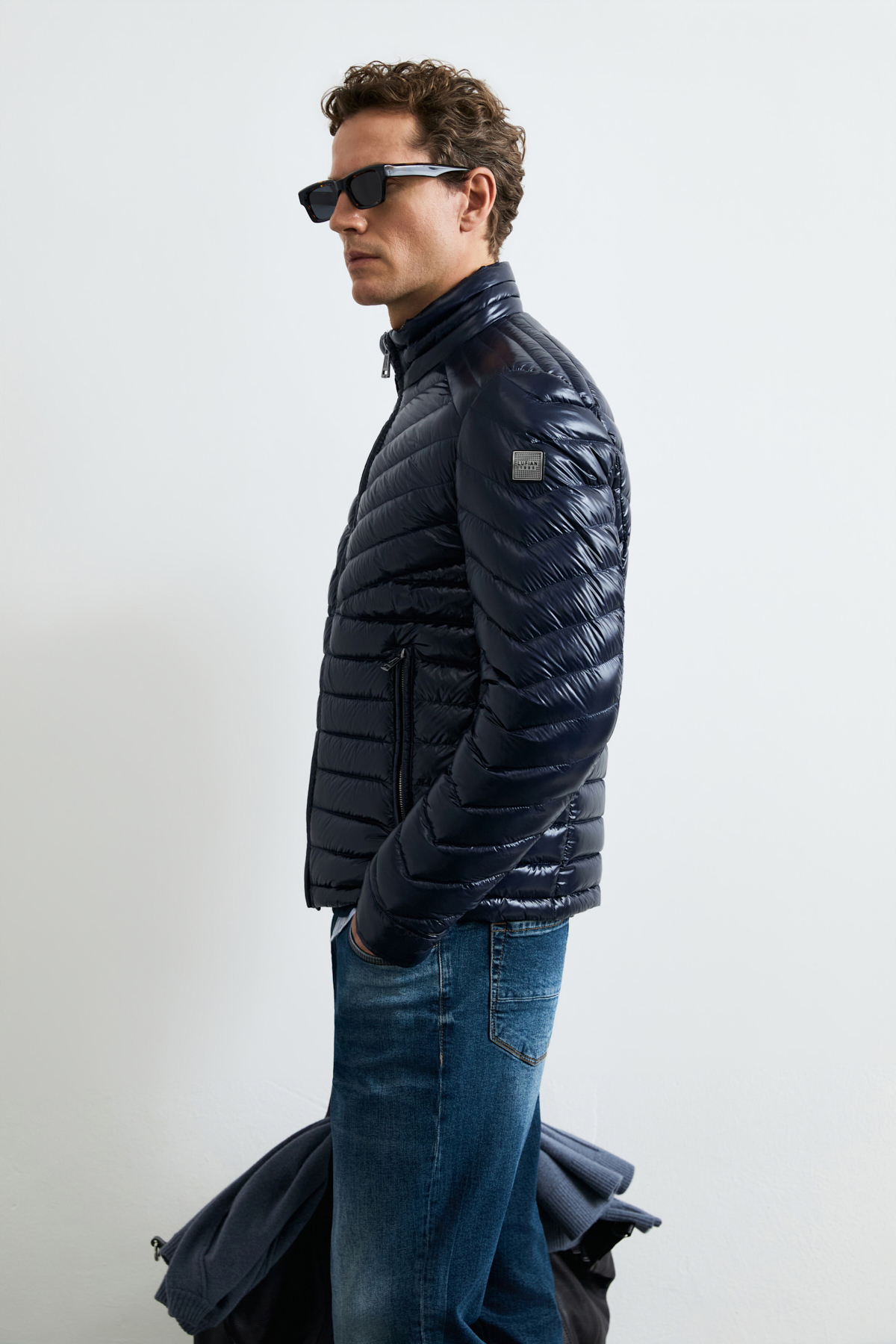 Goose Feather Male Coat Navy - Lufian