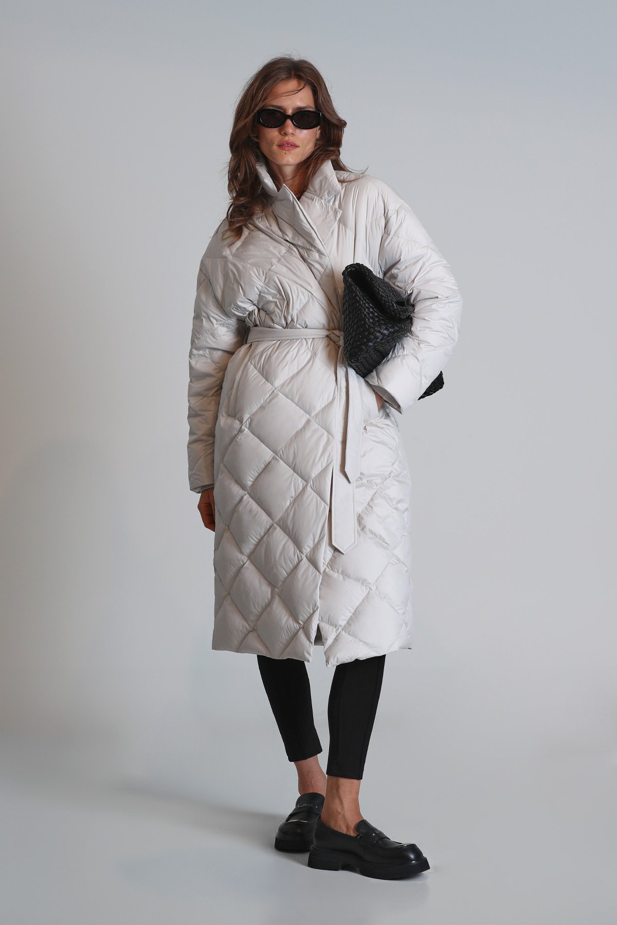 Lucy Goose Down Women's Coat Ecru - LUFIAN