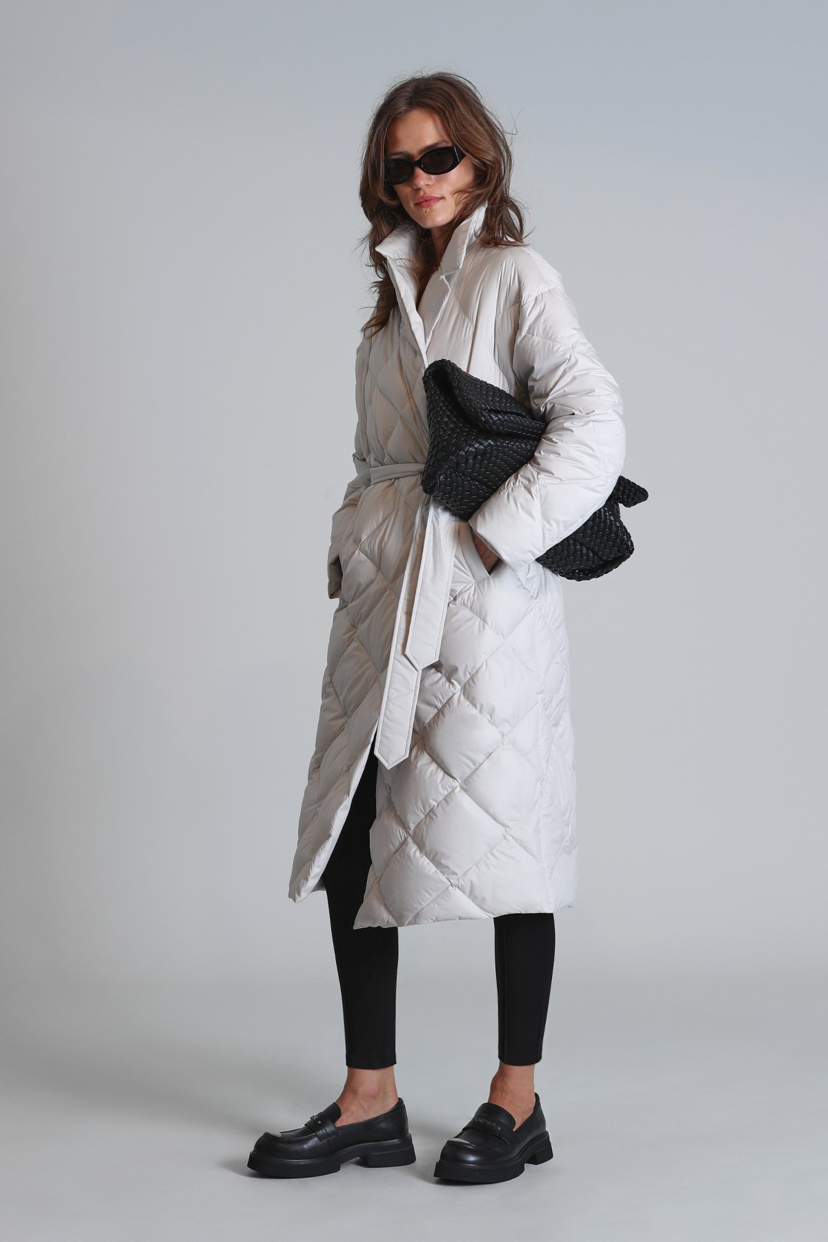 Lucy Goose Down Women's Coat Ecru - LUFIAN