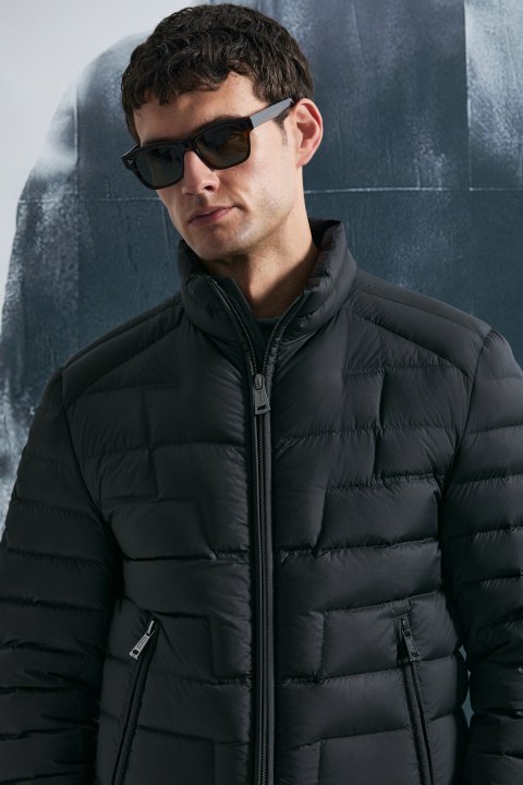 Lukas Goose Down Men's Coat Black - LUFIAN
