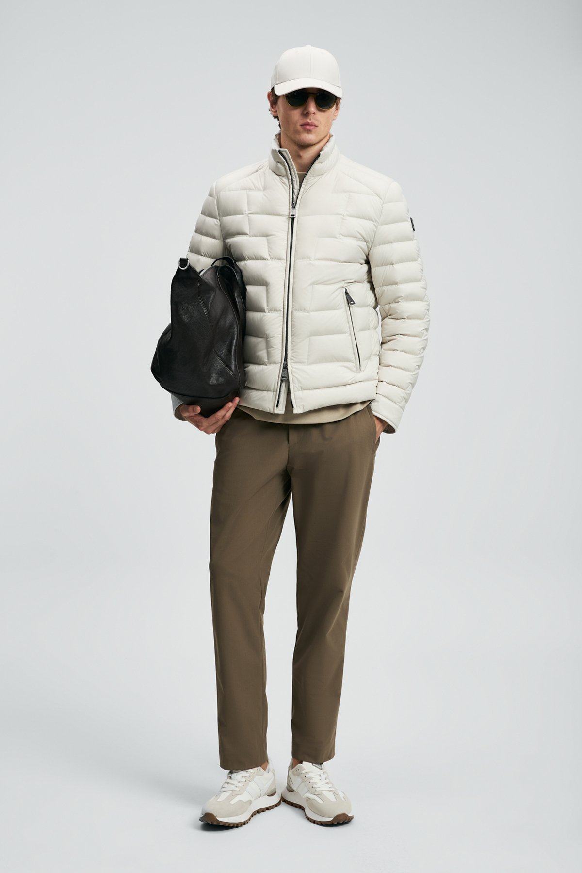 Lukas Goose Down Men's Coat Ecru - LUFIAN