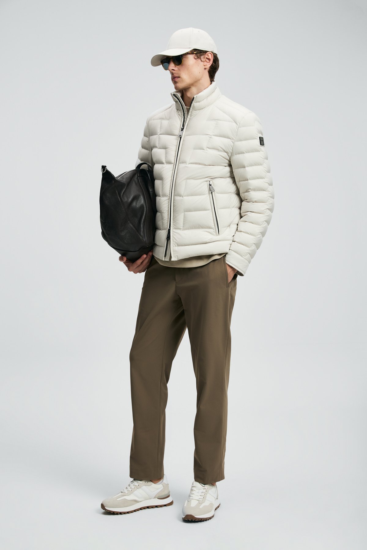Lukas Goose Down Men's Coat Ecru - LUFIAN (1)