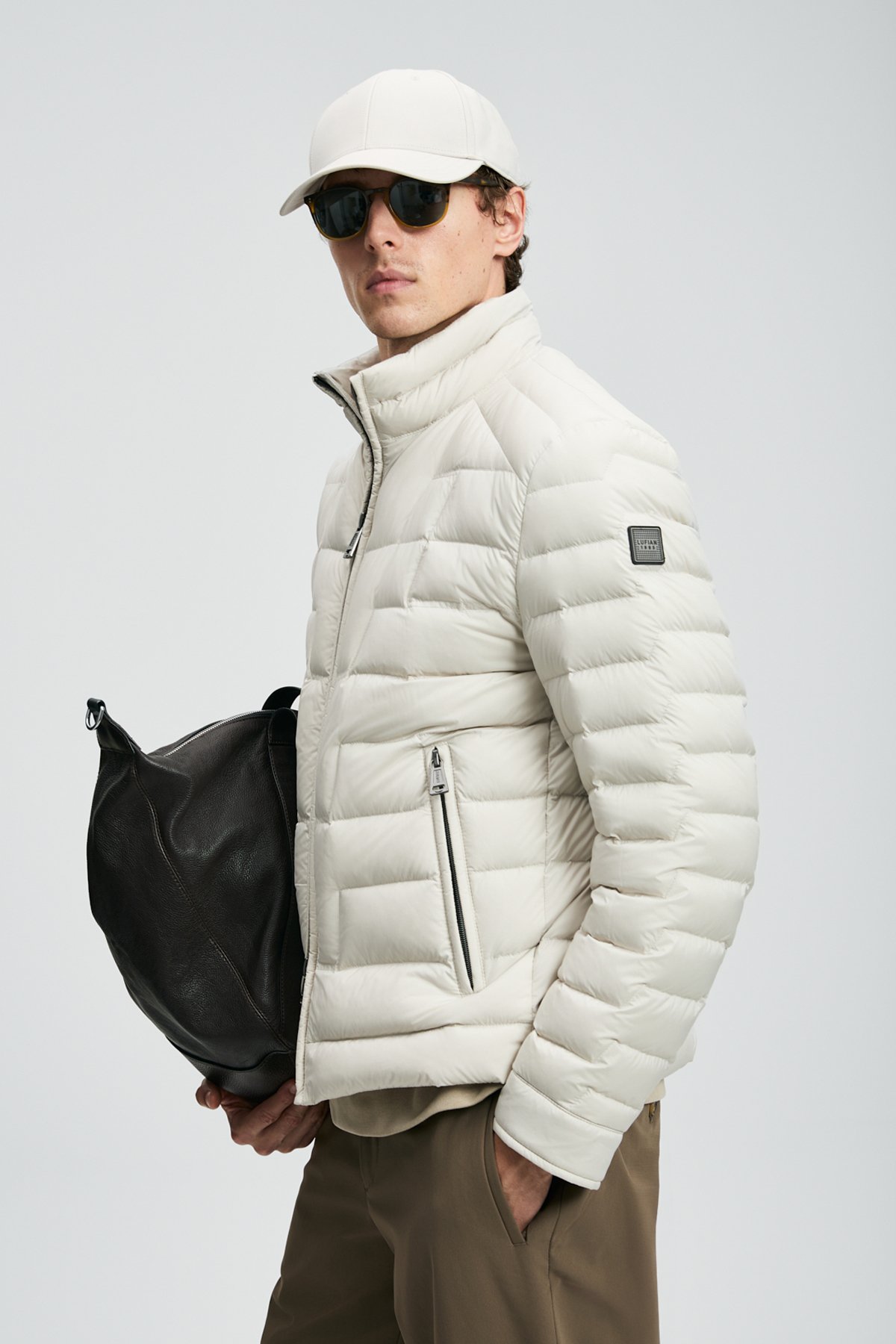 Lukas Goose Down Men's Coat Ecru - LUFIAN