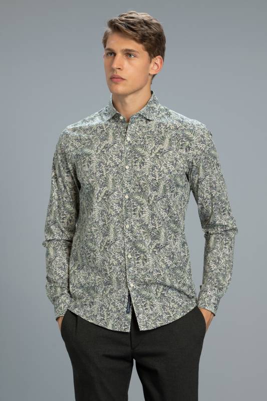 Lulua Mens Smart Shirt Slım Fıt Green - 1