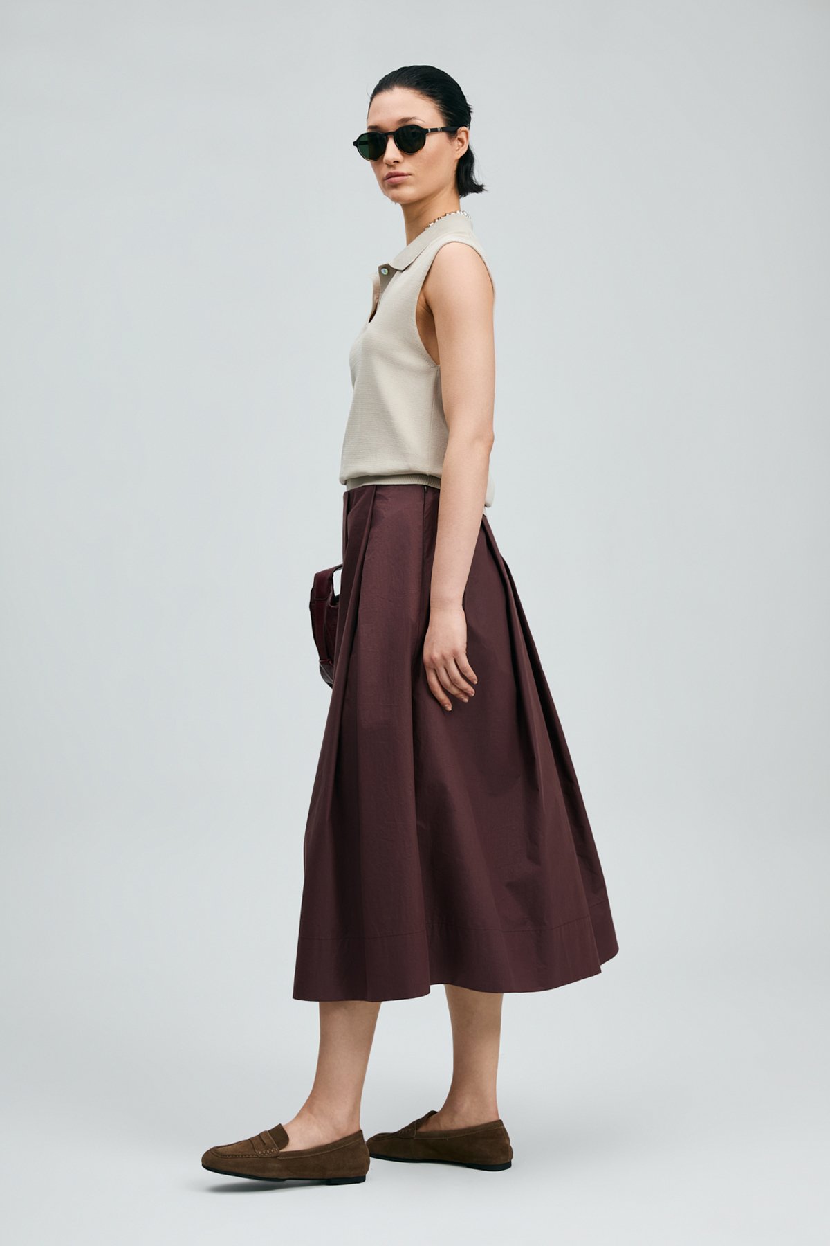 Luna Women's Skirt Dark Brown - LUFIAN (1)