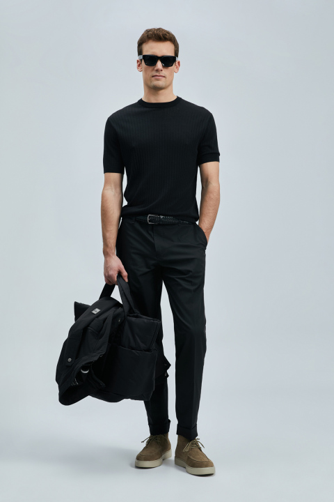 Luta Smart Men's Chino Pants Comfort Fit Black - LUFIAN