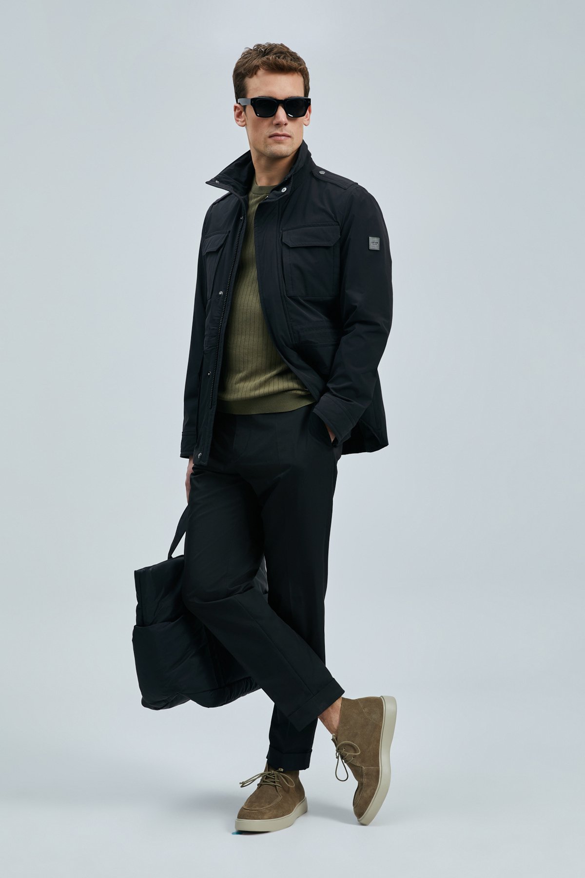 Luta Smart Mens Chino Pants Comfort Fit Black - Lufian