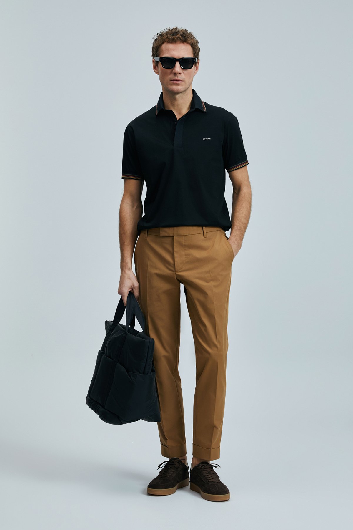 Luta Smart Mens Chino Pants Comfort Fit Camel - Lufian (1)