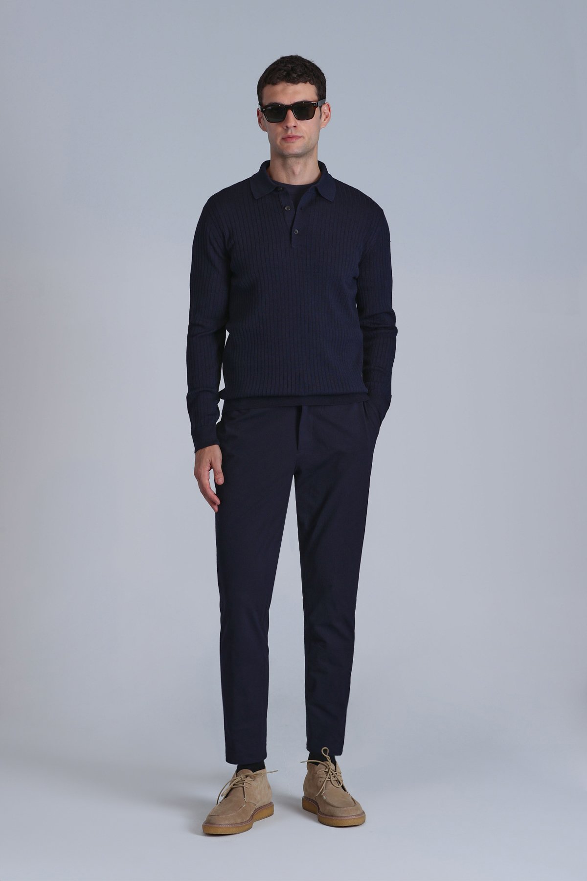 Luta Sports Mens Chino Pants Slım Fıt Navy - Lufian (1)