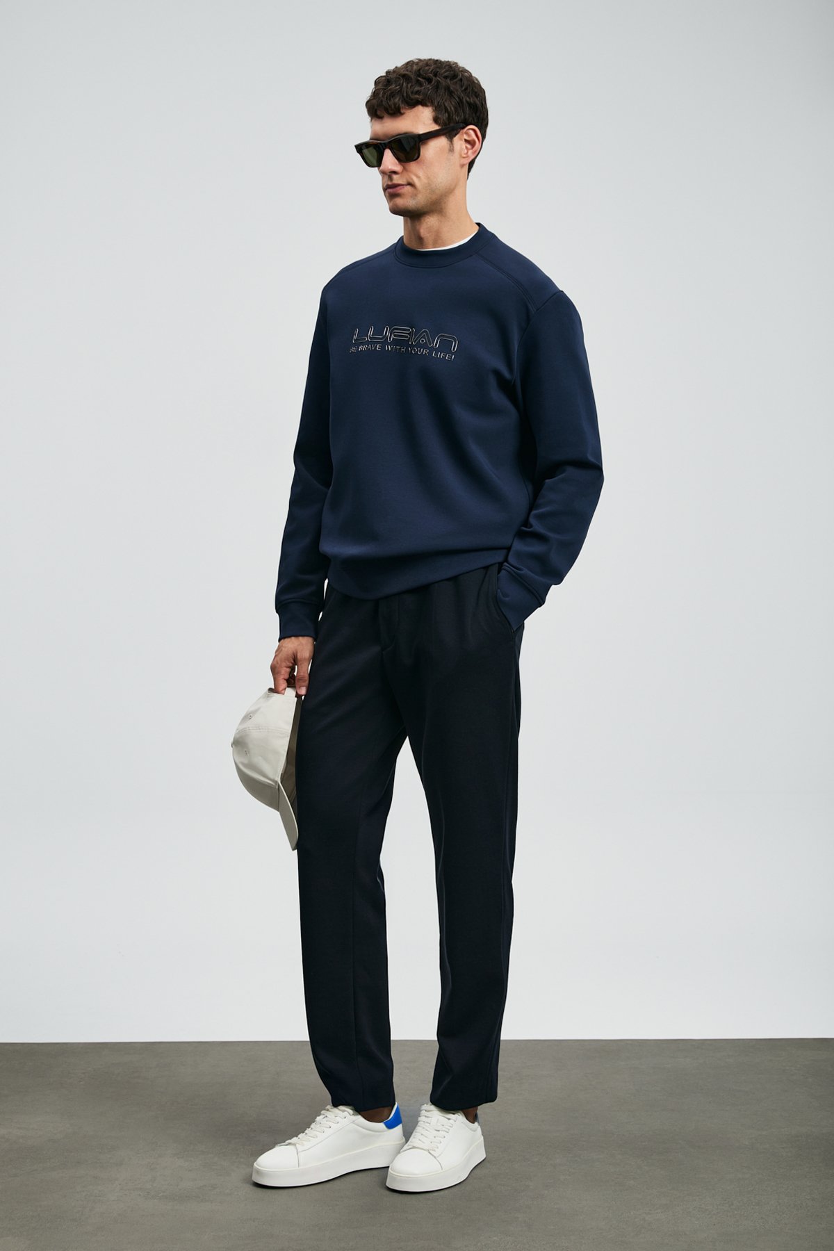 Luther Men's Sweatshirt Navy Blue - LUFIAN (1)
