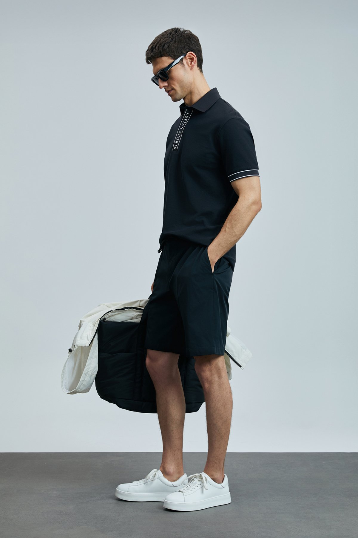 Luus Sports Mens Chino Shorts Slım Fıt Black - Lufian (1)