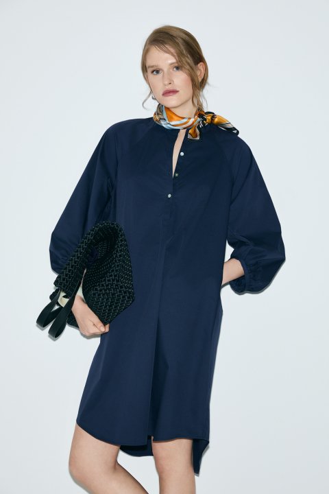 Mabel Women's Dress Navy Blue - LUFIAN