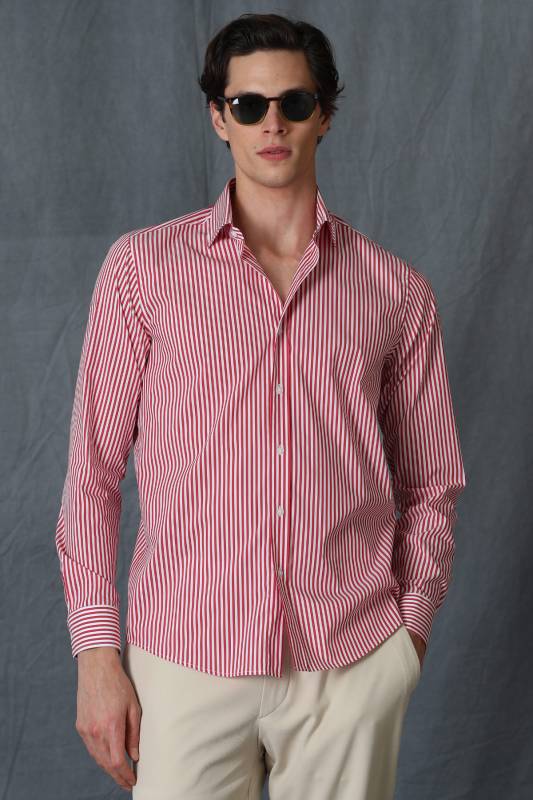 Made Mens Smart Shirt Slım Fıt Red - 1