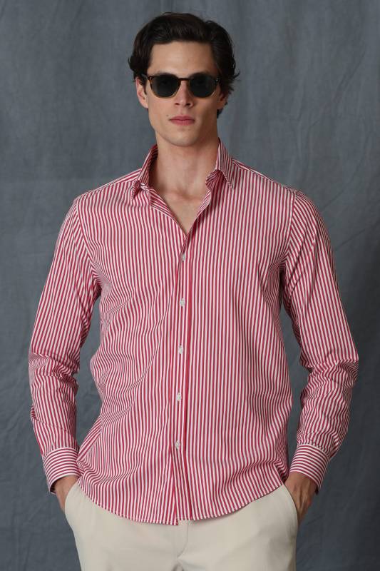 Made Mens Smart Shirt Slım Fıt Red - 4