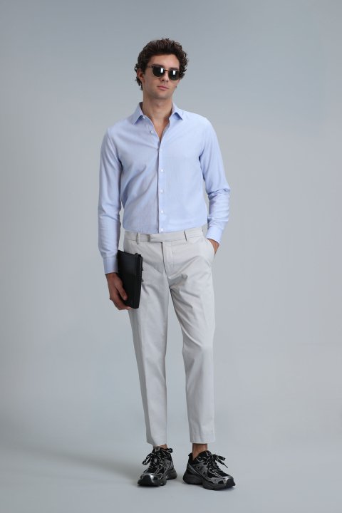 Madrıd Men's Basic Shirt Comfort Fit Dark Blue - LUFIAN (1)