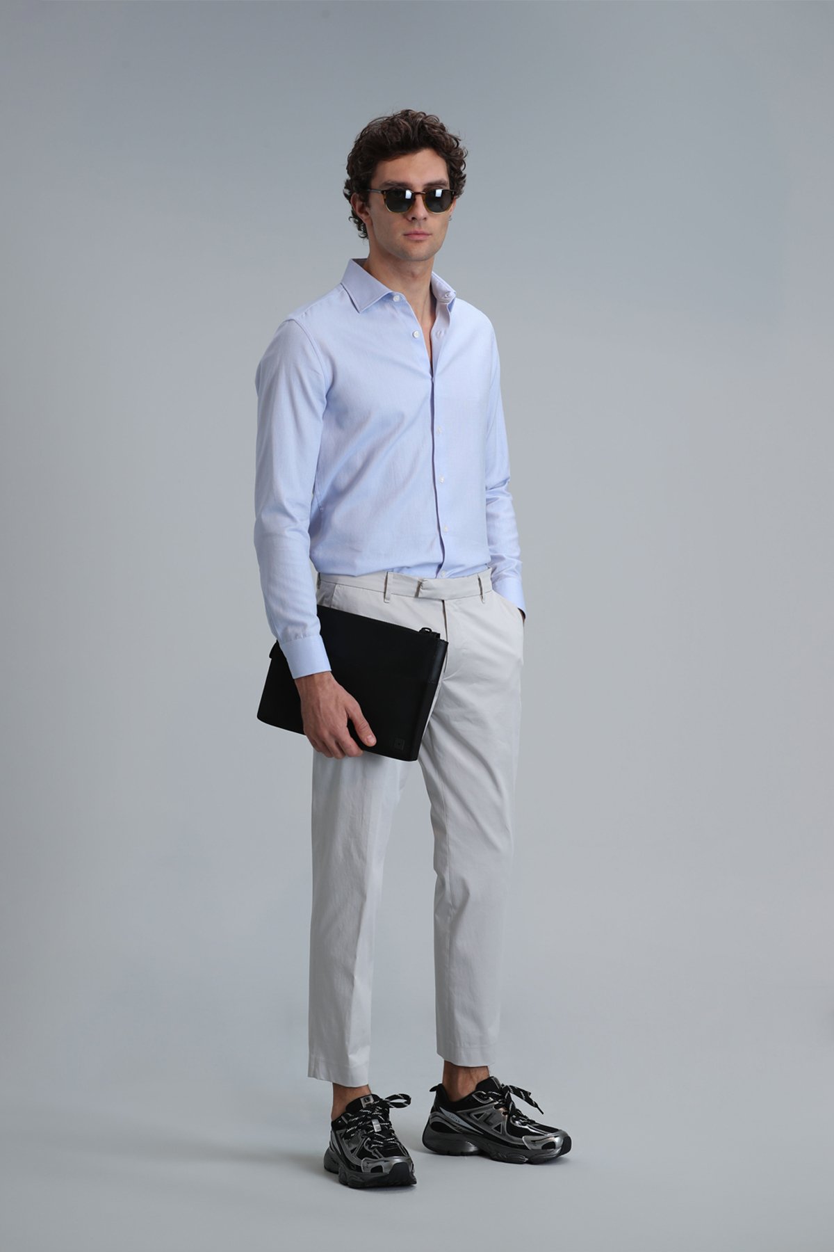 Madrıd Men's Basic Shirt Comfort Fit Dark Blue - LUFIAN