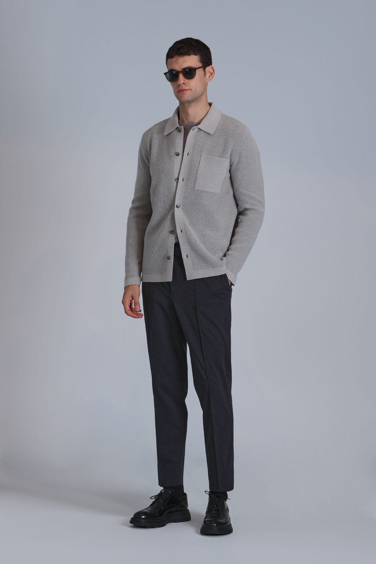 Solıd Male Cardigan Mınk - Lufian (1)