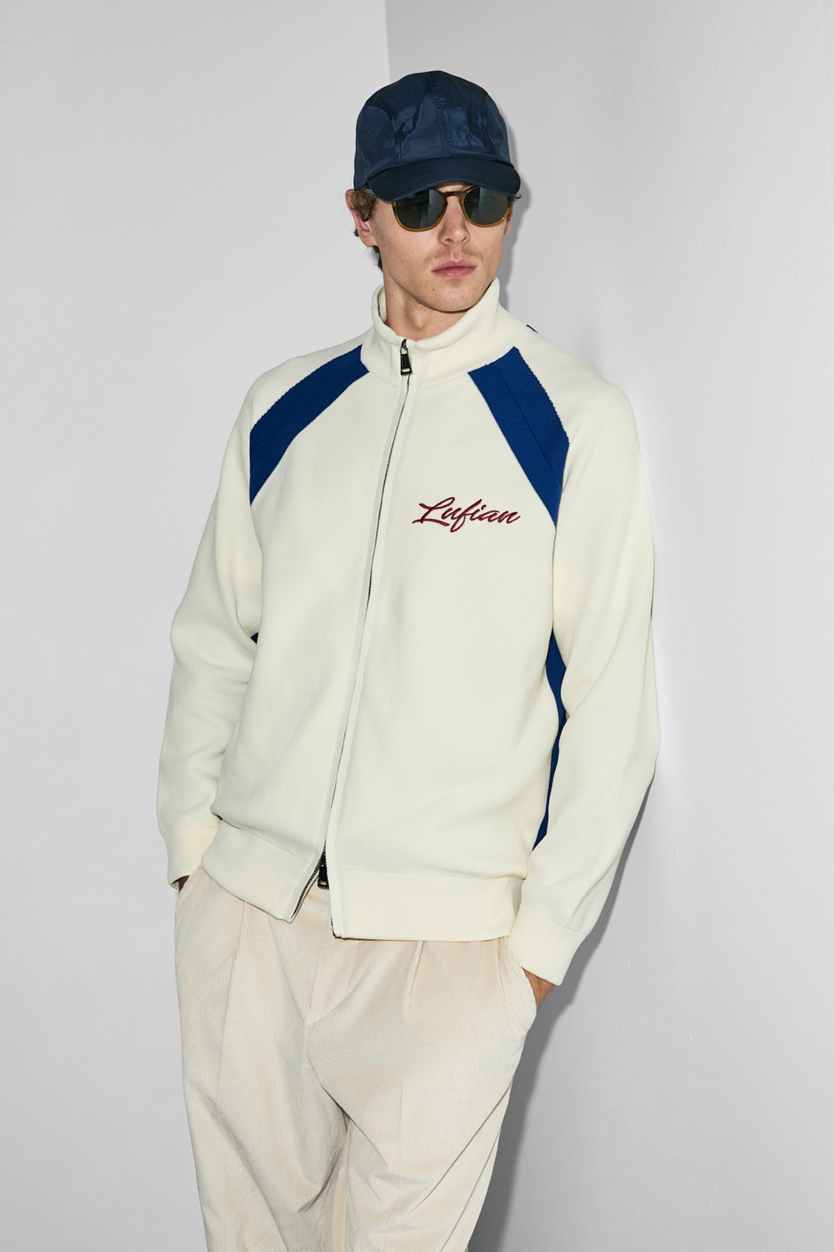 Male Cardigan Off Whıte - Lufian