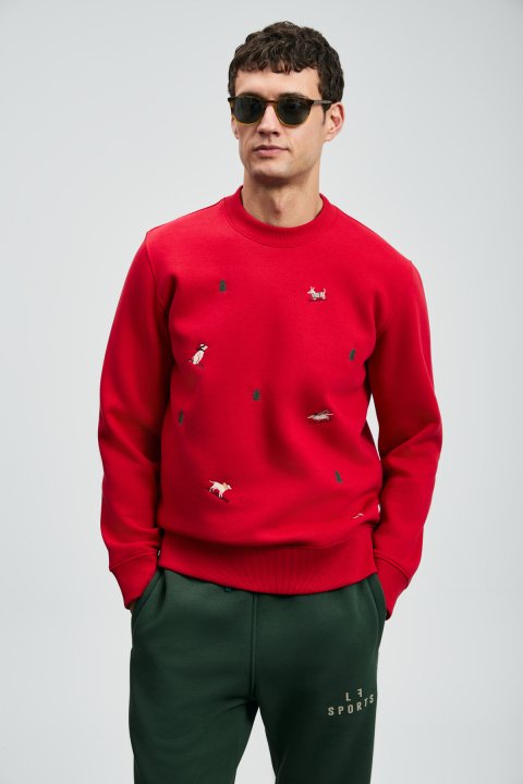 Noel Erkek Sweatshirt Kırmızı - Lufian