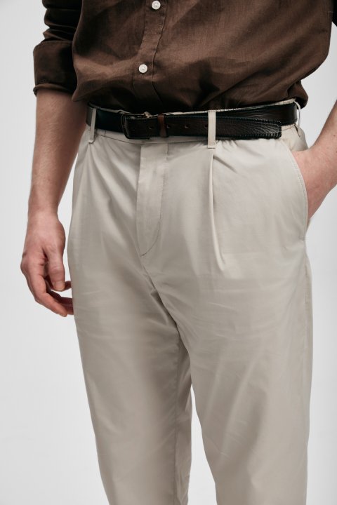 Malrıc Smart Men's Chino Pants Slim Fit Beige - LUFIAN