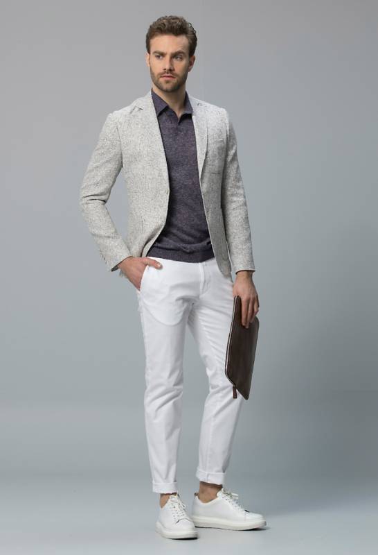 Marano Sports Mens Blazer Jacket Slım Fıt Beıge - 1