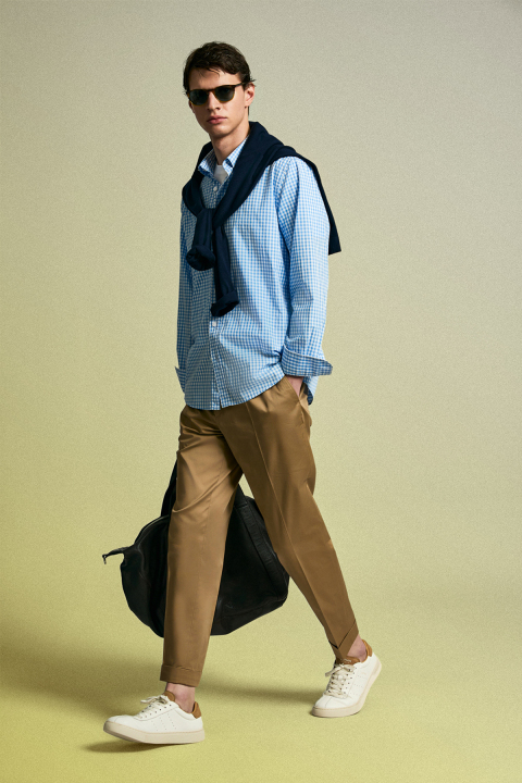 Marco Men's Basic Shirt Regular Fit Blue - LUFIAN