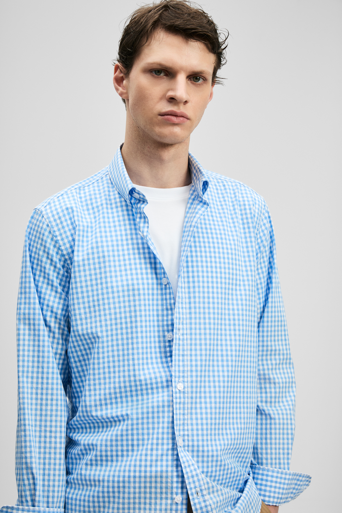 Marco Men's Basic Shirt Regular Fit Blue - LUFIAN