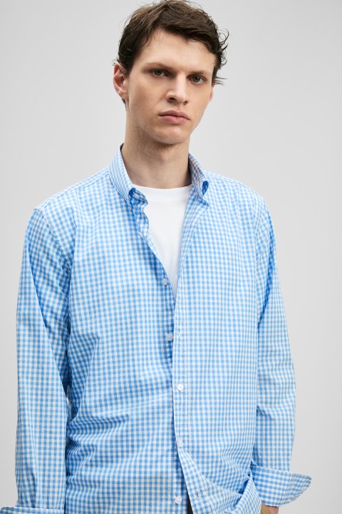 Marco Men's Basic Shirt Regular Fit Blue - LUFIAN