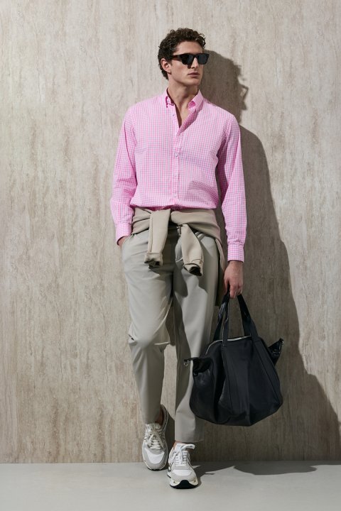Marco Men's Basic Shirt Regular Fit Pink - LUFIAN (1)