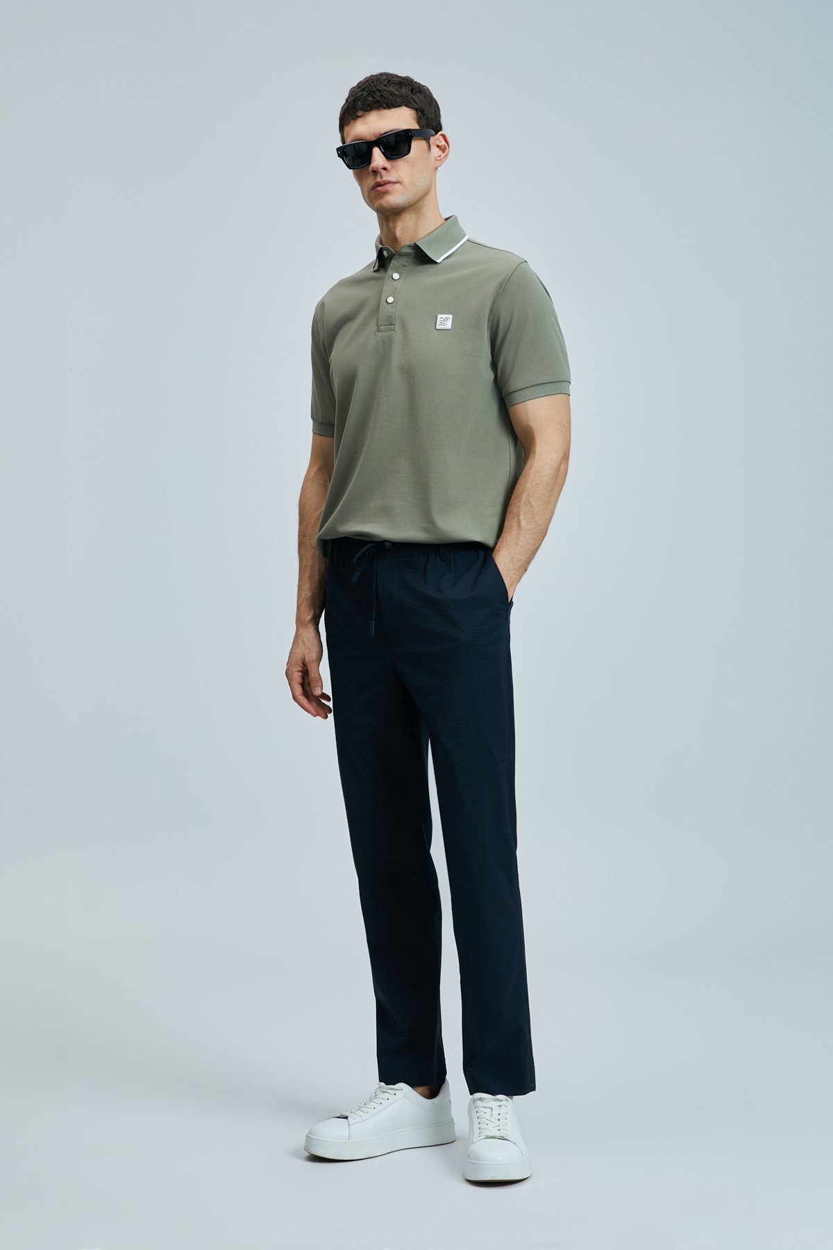 Marco Smart Men's Chino Pants Slim Fit Navy Blue - LUFIAN
