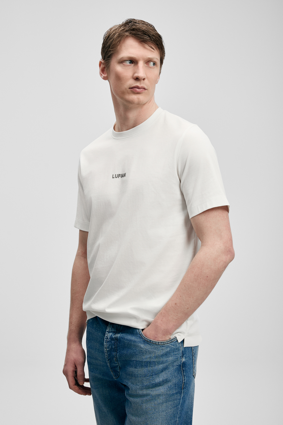 Marcus Modern Graphic T-Shirt Off White - LUFIAN