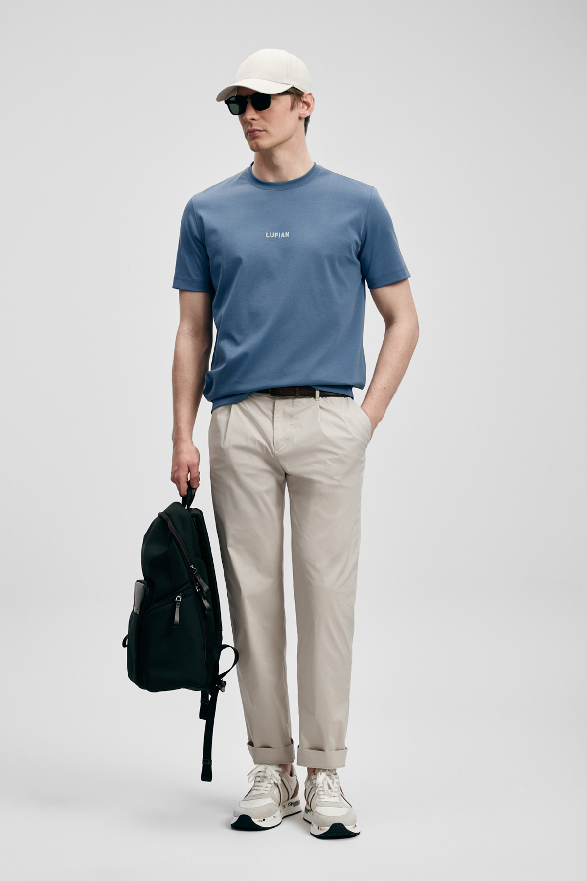 Marcus Modern Graphic T-Shirt Dark Blue - LUFIAN