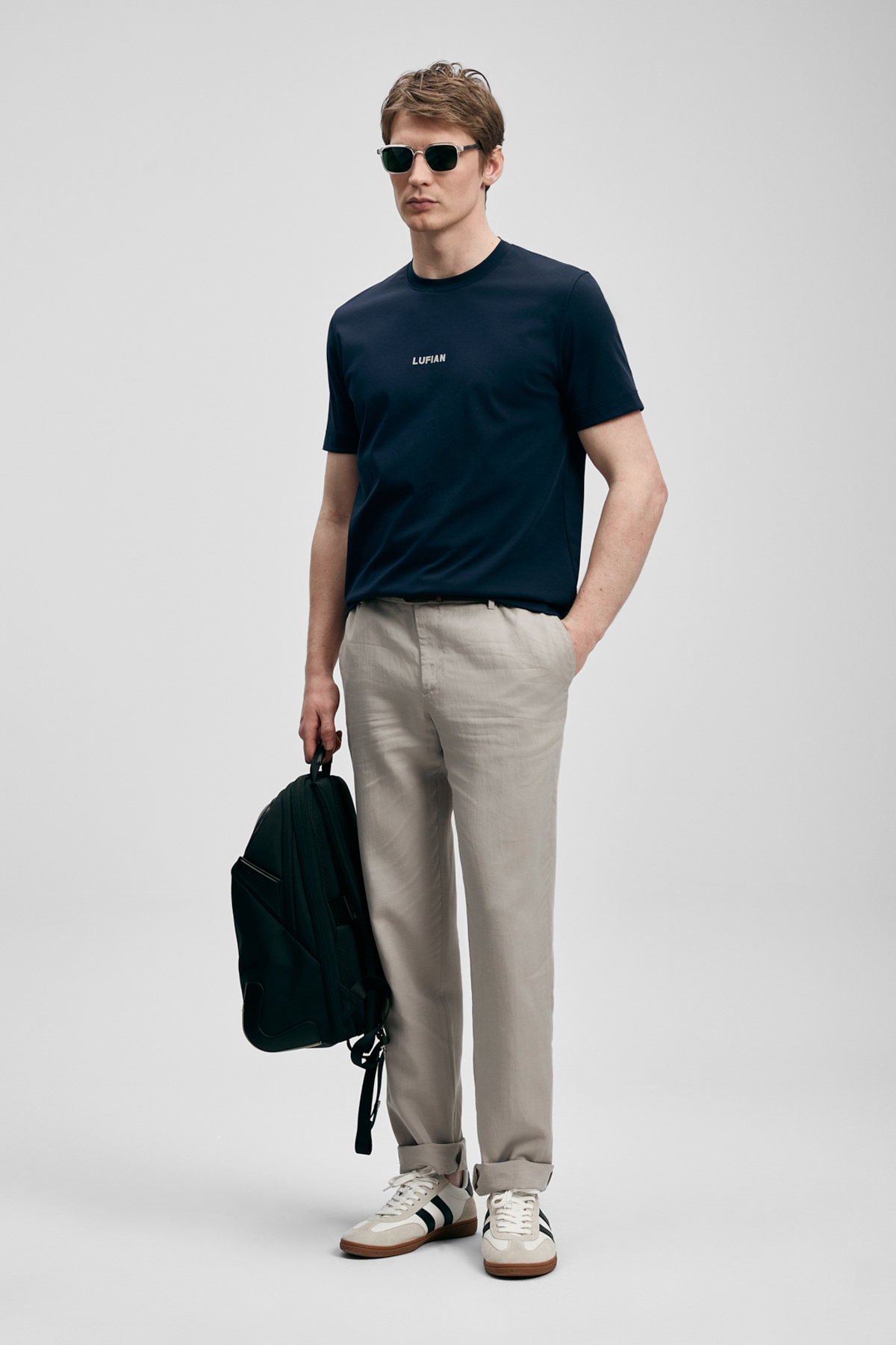 Marcus Modern Graphic T-Shirt Navy Blue - LUFIAN