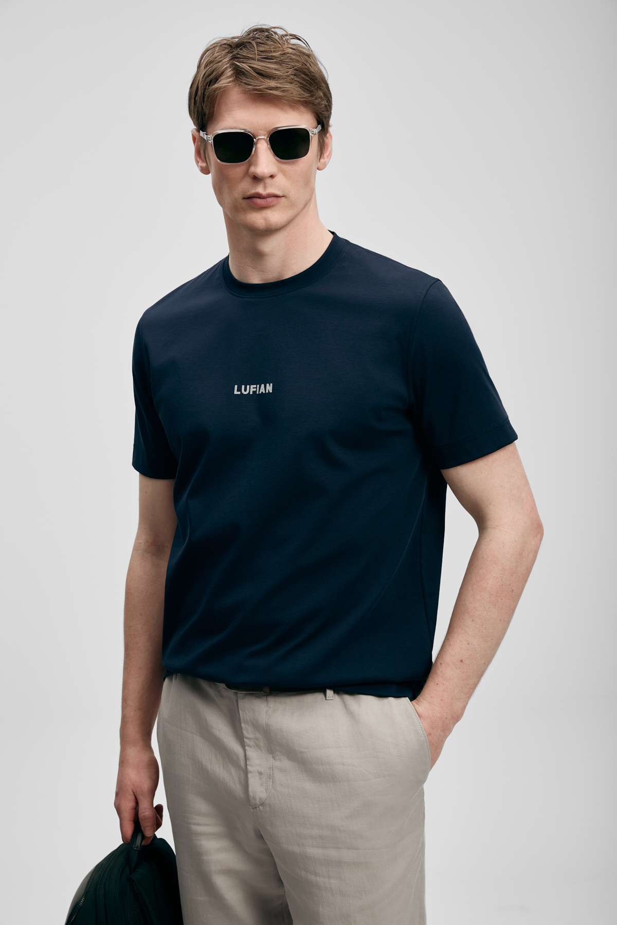 Marcus Modern Graphic T-Shirt Navy Blue - LUFIAN